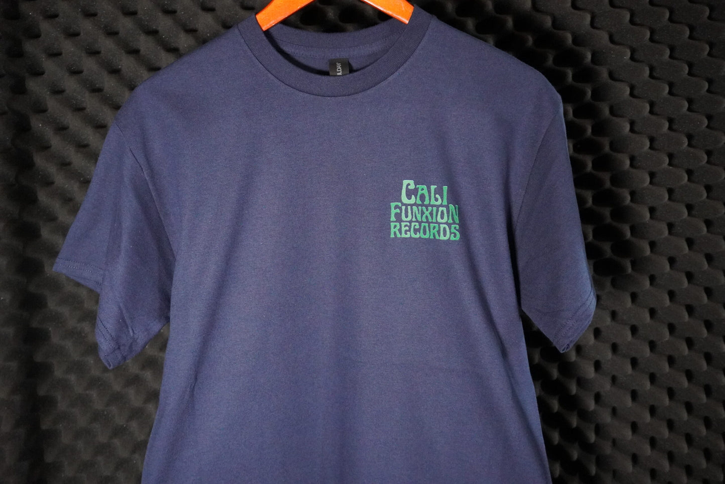 Cali Funxion Records Stack Logo Navy Blue with Green image 1
