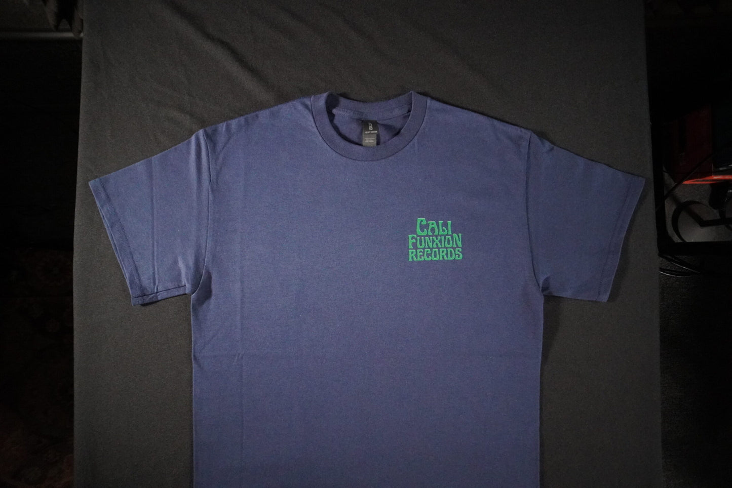 Cali Funxion Records Stack Logo Navy Blue with Green image 2