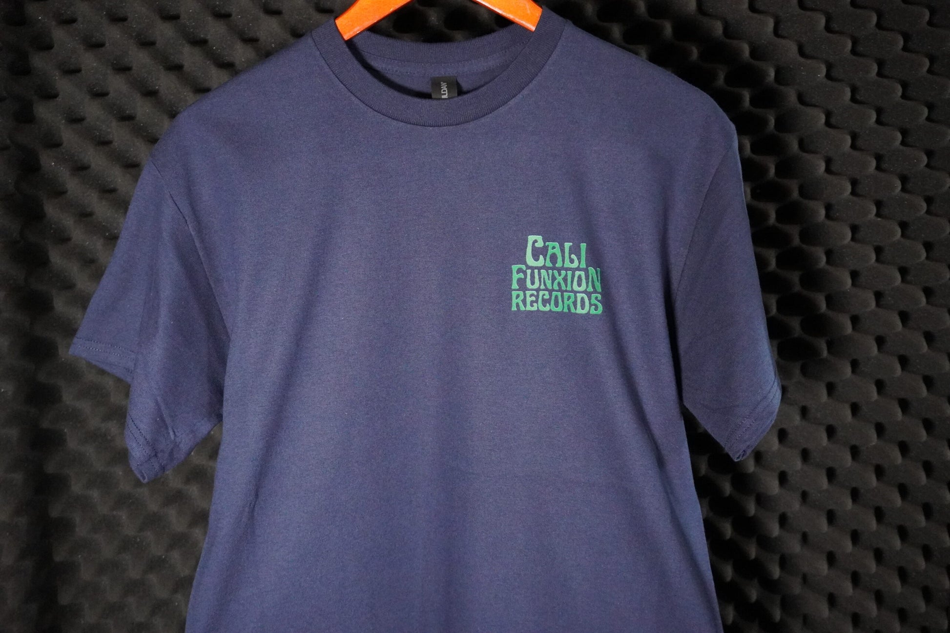 Cali Funxion Records Stack Logo Navy Blue with Green image 1